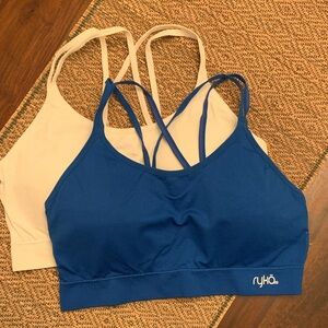 (2) Pack Ryka - Blue / White Sports Bras - Large